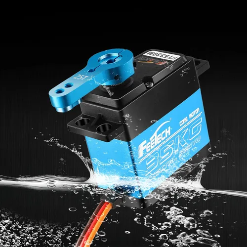 Miniatura 5 de FEETECH Servomotor de 77.2 lbs 7.4 V de alto voltaje impermeable de alto par RC servo servo de metal completo servo digital, caja de aluminio