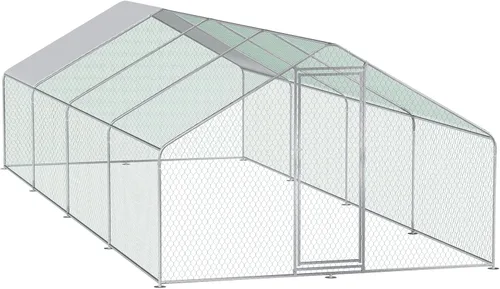 Miniatura 10 de Gallinero grande de metal para gallinero, corral para 40 pollos, jaula de aves de corral con cubierta impermeable para conejos, pato, corren
