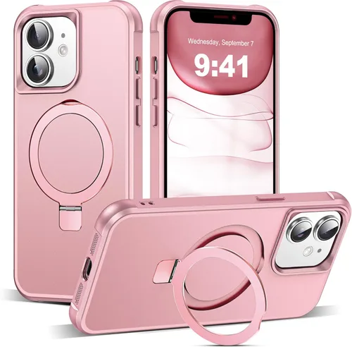 Miniatura 110 de SKYLMW – Funda compatible con iPhone 12 Pro Max y iPhone 13 Pro Max con soporte magnético invisible tipo anillo, fundas translúcidas para teléfonos