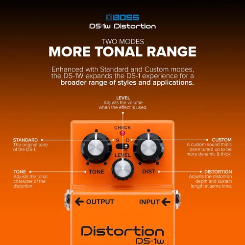 Miniatura 8 de BOSS DS-1W Edición Especial Waza Craft Pedal de Distorsión para la Experiencia de Tono BOSS Definitiva Mejorado con Dos Modos para Mayor Rango