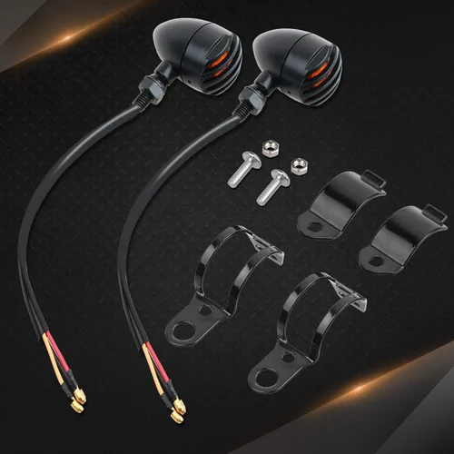 Miniatura 6 de Luces intermitentes NTHREEAUTO para motocicleta, faros intermitentes de LED, de aluminio y resistentes al agua, luces indicadoras universales