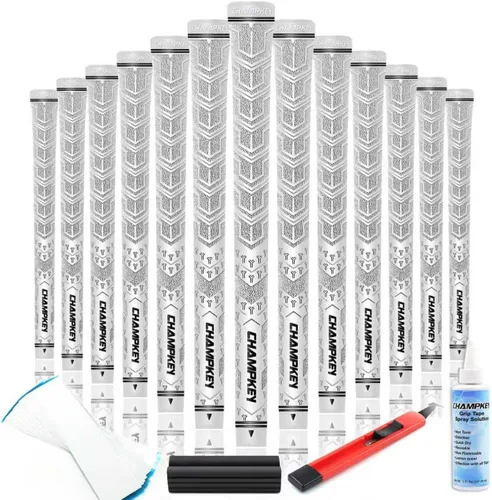 CHAMPKEY Y-PRO Empuñaduras de goma para golf de rendimiento, paquete de 13 con todos los kits de reparación - Empuñaduras para palos de golf con