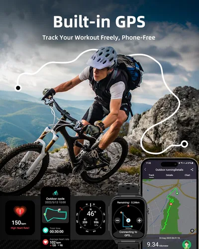 Miniatura 3 de Parsonver Smart Watch for Men Women GPS, 10-Day Battery Fitness Tracker with Bluetooth Calling, 100+ Sports Modes, Heart Rate, Sleep Monitor, Step