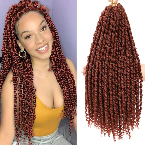Miniatura 29 de Cabello Corto PassionTwist de 8 Pulgadas Cabello Pre-retorcido Passion Twists Cabello de Ganchillo Pre-enrollado Cabello Rizado de Ganchillo para 1b