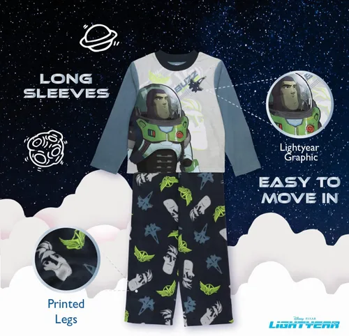 Miniatura 4 de Disney Lightyear - Conjunto de pijama holgado de 2 piezas para niño, BUZZ SPACE, 6, Buzz Space