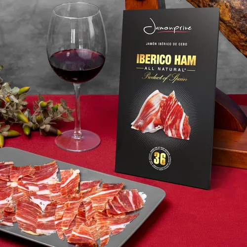 Miniatura 6 de Jamón ibérico español en rodajas (2 onzas) Jamonprive – Jamón español ibérico alimentado con pasto (Pata Negra) sin nitratos ni nitritos, todo
