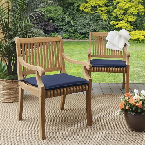Miniatura 15 de Sorra Home Sunbrella - Juego de almohadillas para silla con cable para interiores y exteriores, 19 x 16 x 2 pulgadas, color plata fundida, 2