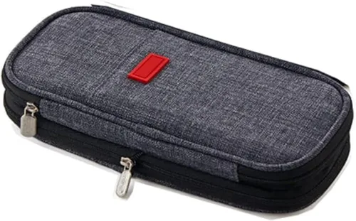 Arnuixty Estuche de almacenamiento grande para lápices, bolsa para bolígrafos con cremallera, organizador de gran capacidad para oficina, caja de