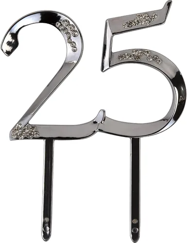 Miniatura 3 de Simplicity Pieza decorativa para decoración del 25 aniversario para decoración de pastel o arreglo floral, accesorio de boda, 4 x 2.75 pulgadas