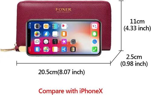 Miniatura 2 de Carteras de cuero para mujer cuero genuino RFID bloqueo caja de regalo embalaje