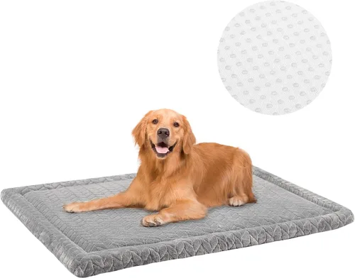 Miniatura 14 de BEAUTYZOO Tapete para cama de perro de 42 x 28 pulgadas, lavable para perros de tamaño XL, antideslizante para jaula de mascotas, tapete rectangular