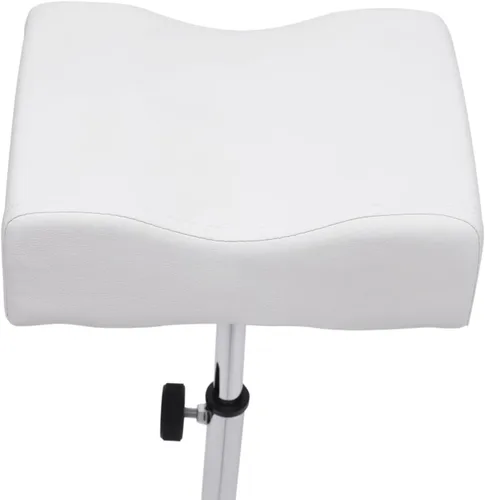 Miniatura 5 de Silla de pedicura moderna, altura ajustable y longitud de hierro y PVC, para el hogar, spa, salón de belleza (blanco)