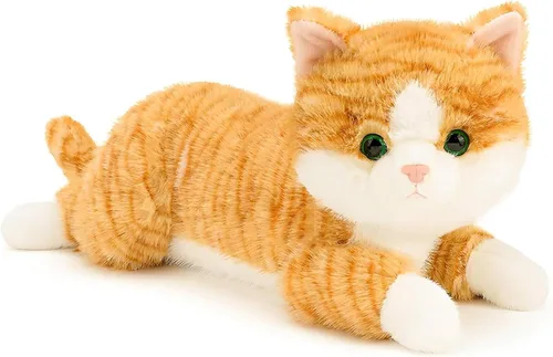 Miniatura 8 de Animales de peluche con peso de gato de 19 pulgadas, 3 libras, animal de peluche realista con peso, almohada de felpa sensorial cómoda, suave
