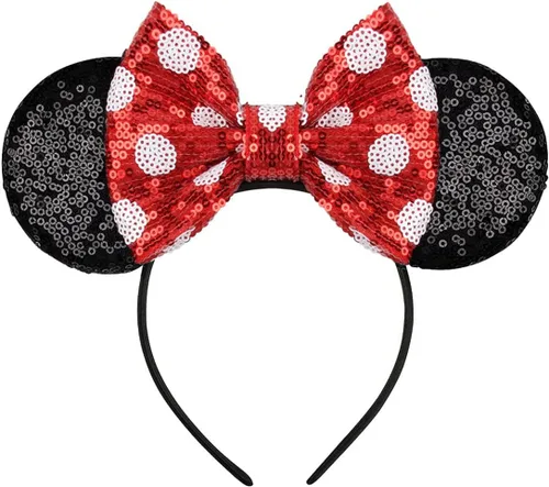 Miniatura 20 de FANYITY - Orejas de ratón, diadema con lentejuelas brillantes para cosplay de ratón para niños, niñas y mujeres, para Halloween y viaje a Disney