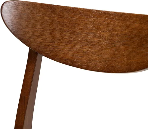 Miniatura 5 de Baxton Studio Parlin Mid-Century - Juego de 4 sillas de comedor de madera con acabado de madera de color beige claro de transición moderna