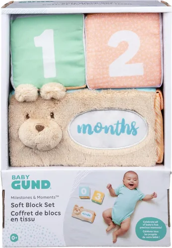 Baby GUND Milestones and Moments Bloques suaves, accesorios de fotos de felpa para bebés y recién nacidos, multicolor