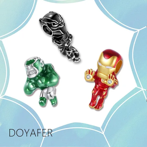 Miniatura 24 de Dijes de plata de ley 925 con diseño de oso dorado para mujer, pulseras y collares, regalos para familiares y amigos, 3 piezas/paquete