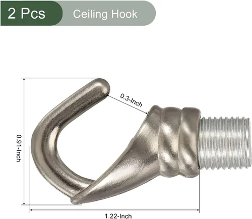 Miniatura 2 de YOKIVE 2 ganchos de techo de aleación M10, colgador de accesorios colgantes galvanizados Lámpara de araña colgante, ideal para el hogar