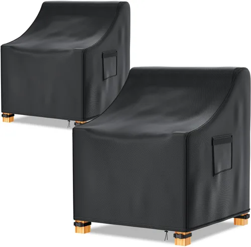 Likorlove Fundas Impermeables para Sillas de Patio – 29" An x 30" Pr x 30" Al, Fundas 600D Resistentes para Muebles de Exterior para Sillas de