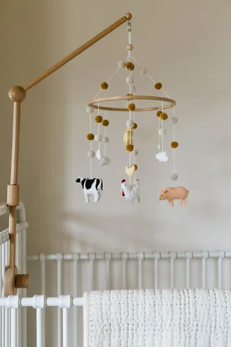 Miniatura 8 de Móvil para cuna de bebé – Móvil colgante de madera para cuna, decoración de guardería para niños y niñas, regalo perfecto de ducha