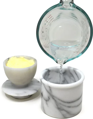 Miniatura 6 de Mantequillera Norpro de mármol, color blanco, talla única , Blanco crudo