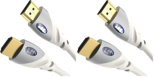 Monster Cable HDMI 4k Ultra HD con Ethernet, resistente a la corrosión, contactos de oro rosa de 24 k y conexión V-Grip, cable HDMI para PS3 y