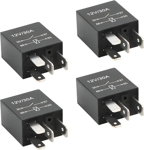 Miniatura 8 de Relé de Coche de 4 Pines 12V 30A, Relé de Arranque Impermeable Multiusos para Motor, Accesorios de Repuesto Eléctricos Automotrices Estándar
