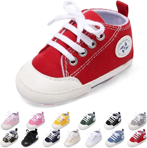 Miniatura 69 de Zapatos deportivos de lona de lona para bebés y niñas, suela antideslizante suave, suela antideslizante