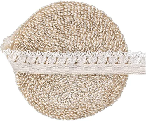 Miniatura 4 de Bristlegrass Picot Loop - Banda elástica para coser de 1/2 pulgada, 0.512 in, corona de carrete con volantes, cinta elástica de encaje para atar