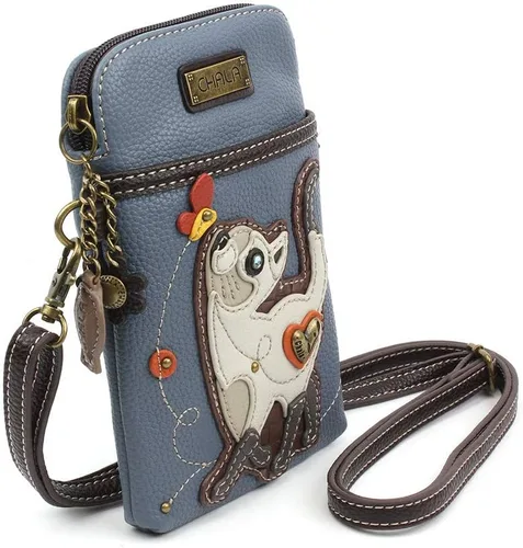 Miniatura 2 de CHALA Cat Collection Cell Phone Crossbody Purse-Women PU LeatherCanvas Multicolor Handbag with Adjustable Strap