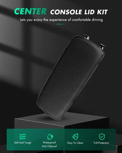 Miniatura 2 de SCITOO Funda de repuesto negra para reposabrazos para consola central para Audi A4 A6 S4 2000-2008