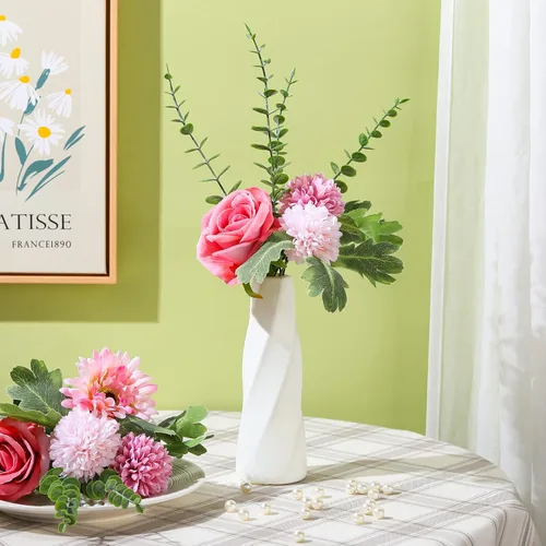 Miniatura 3 de Didaey 30 jarrones de plástico compuesto a granel, pequeños jarrones cónicos altos para centros de mesa, jarrón irrompible para decoración de bodas