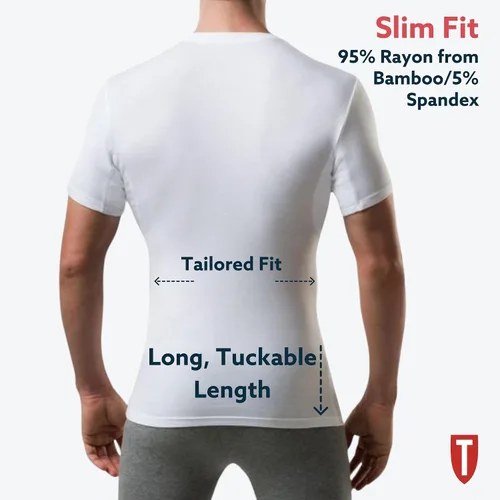 Miniatura 6 de Men's Sweatproof Undershirt Slim Fit Crew Neck T-Shirt with Underarm Sweat Pads Aluminum-Free Alternative
