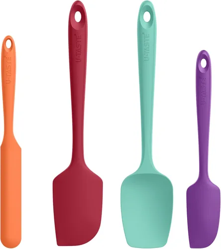 Miniatura 16 de Juego de espátulas de silicona U-Taste con resistencia al calor de 600 grados Fahrenheit (Negro)