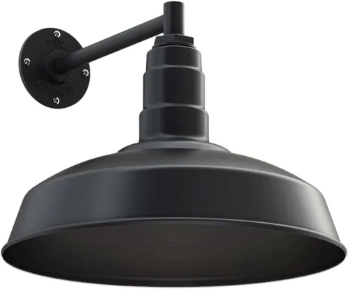 Miniatura 36 de Steel Lighting Co. Gardena - Luz de granero Montaje en pared al aire libre Cúpula de 16 pulgadas Cuello de cisne de 16 pulgadas Luz