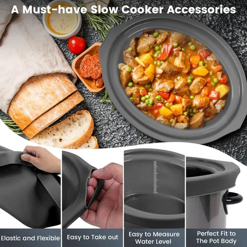 Miniatura 3 de Forros para olla de cocción lenta que se ajustan a Crock Pot de 6,5 a 7,5 l, 2 piezas de forros para olla de cocción lenta de 6,5 a 7,5 l para ollas