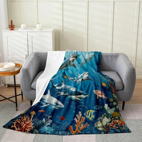 Miniatura 49 de Erosebridal Hammerhead Shark Flannel Blanket 40x50 Marine Life Fuzzy Plush Throw for Sofa Couch Hammerhead Shark Lover Gifts Ocean Sealife Fleece