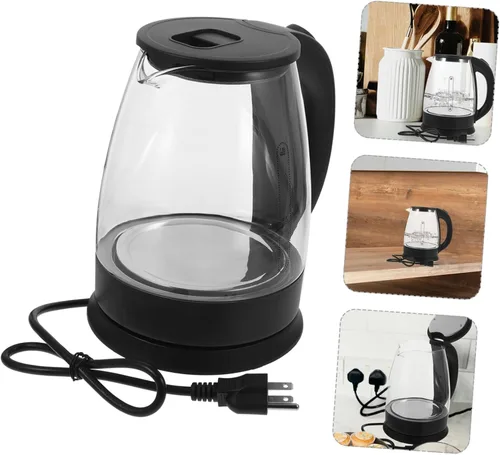 Miniatura 8 de Mikinona Hervidor de agua eléctrico de gran capacidad, caldera de apagado automático, cuerpo de borosilicato alto, caldera multifuncional