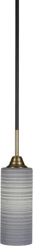 Miniatura 274 de Toltec Lighting Paramount - Mini colgante de 1 luz en acabado negro mate con cristal de arte perla de 7 pulgadas y estilo negro
