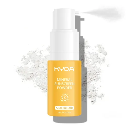 Miniatura 11 de KYDA Champú seco en polvo SPF 35, 0.71 onzas de tamaño de viaje Mineral Scalp Sunscrren Champú seco para mujeres y hombres, sin aerosol, champú