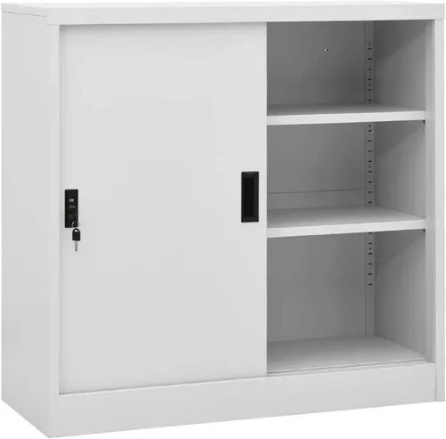 Miniatura 22 de Archivador de metal de 2 cajones, archivador de acero para oficina con cerradura para el hogar y la oficina, 35.4 x 18.1 x 28.5 pulgadas (blanco)