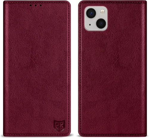 Miniatura 19 de ZZXX Funda tipo cartera para iPhone 13 con bloqueo RFID, soporte de ranura para tarjetas, funda protectora de cuero magnético fuerte plegable