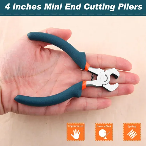 Miniatura 4 de SPEEDWOX Mini alicates de extremo de 4 pulgadas, alicates pequeños para hacer joyas, alicates convexos para cortar joyas, corte de alambre