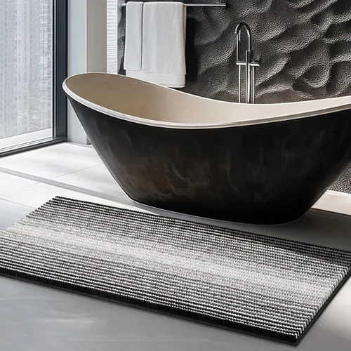 Alfombras de Baño Grandes Antideslizantes de Chenilla - Alfombra de Baño para Ducha Suave Absorbente de Agua - Alfombra de Baño Delante de Bañera