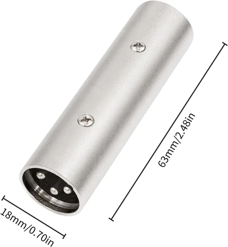 Miniatura 6 de Adaptador XLR macho a macho Acoplador de cambiador de género de 3 polos, extiende la longitud de los cables con enchufes XLR, micrófono, AES/EBU