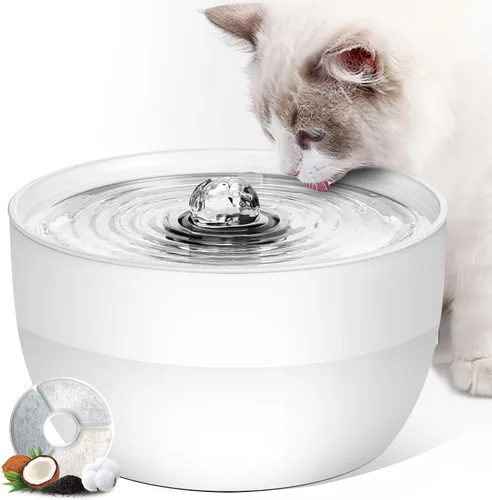 Miniatura 8 de Casfuy W8 - Fuente de agua silenciosa de acero inoxidable para perros y gatos con luz LED, color negro, 102 onzas