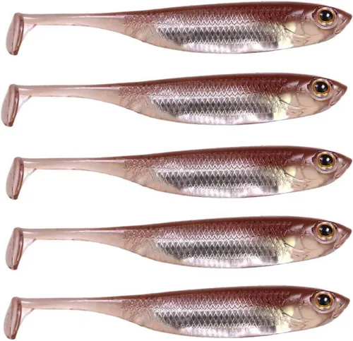 Miniatura 15 de QualyQualy Cebo de plástico suave Swimbait Paddle Tail Shad Lure Soft Bass Shad Bait Shad Minnow Paddle Tail Cebo de natación para Bass Trucha 2#