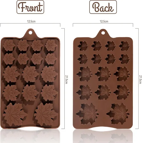 Miniatura 2 de Whaline Paquete de 4 moldes de silicona para otoño, hojas de arce, 3 tamaños, molde de resina de fondant, moldes de chocolate con forma de hoja