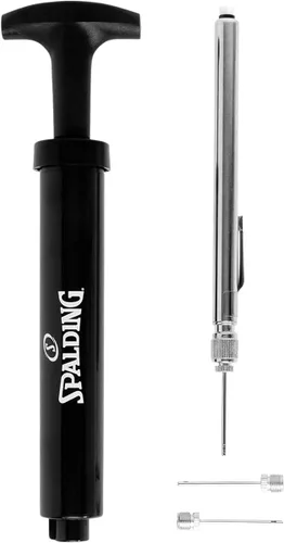 Miniatura 11 de Spalding Sports Ball Pump Kit Ideal for Basketball, Volleyball, Football, Soccer Ball & Rugby Ball Complete Hand Pump Kit with Needles