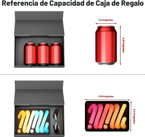 Miniatura 3 de RYDDOY Caja de Regalo Negra, 9.5x6x3'' Cajas de Regalo para Regalos con Tapas Cierre Magnético Rectangular Plegable para Caja de Propuesta